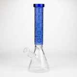 COBRA | 14" sandblasted geometric graphic 7 mm glass bong [YK07]