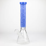 COBRA | 14" sandblasted geometric graphic 7 mm glass bong [YK07]