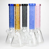COBRA | 14" sandblasted geometric graphic 7 mm glass bong [YK07]