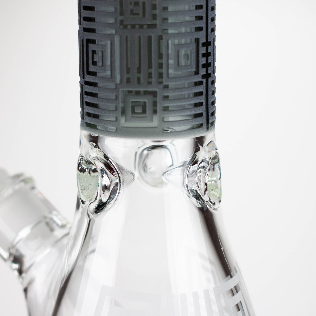 COBRA | 14" sandblasted geometric graphic 7 mm glass bong [YK06]