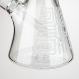COBRA | 14" sandblasted geometric graphic 7 mm glass bong [YK06]