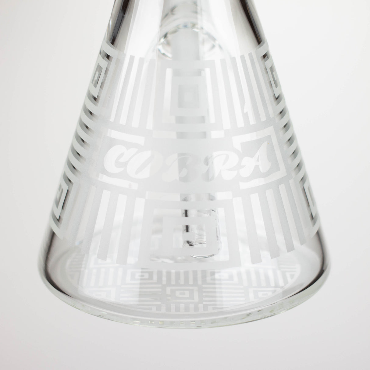 COBRA | 14" sandblasted geometric graphic 7 mm glass bong [YK06]