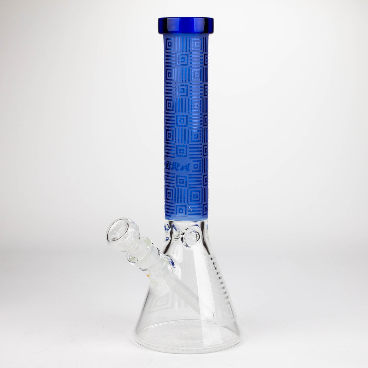 COBRA | 14" sandblasted geometric graphic 7 mm glass bong [YK06]