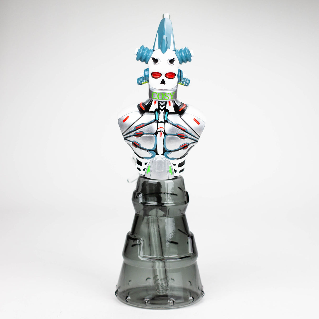 10" Resin Skull Glass Water Pipe with 14mm Bowl