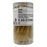 Kiteman | Cône de papier de riz naturel non blanchi - Taille Moyenne - X40 Cônes
