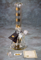 Golden Crown™ 14" Signature 9mm Glass Bong with 24K Emblem
