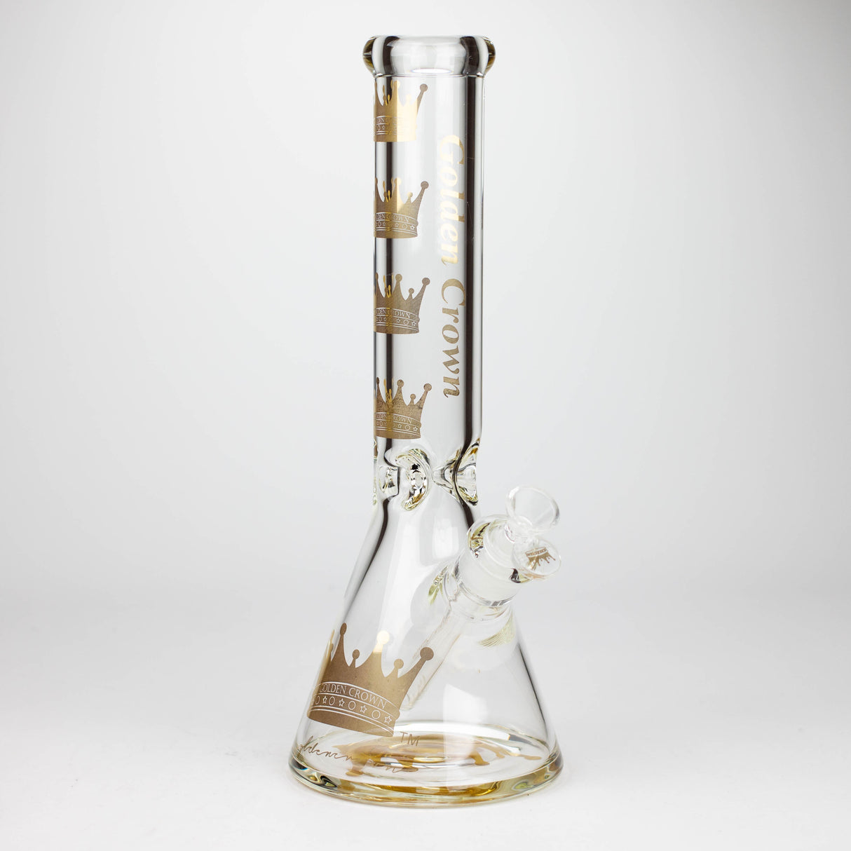 Golden Crown™ 14" Signature 9mm Glass Bong with 24K Emblem