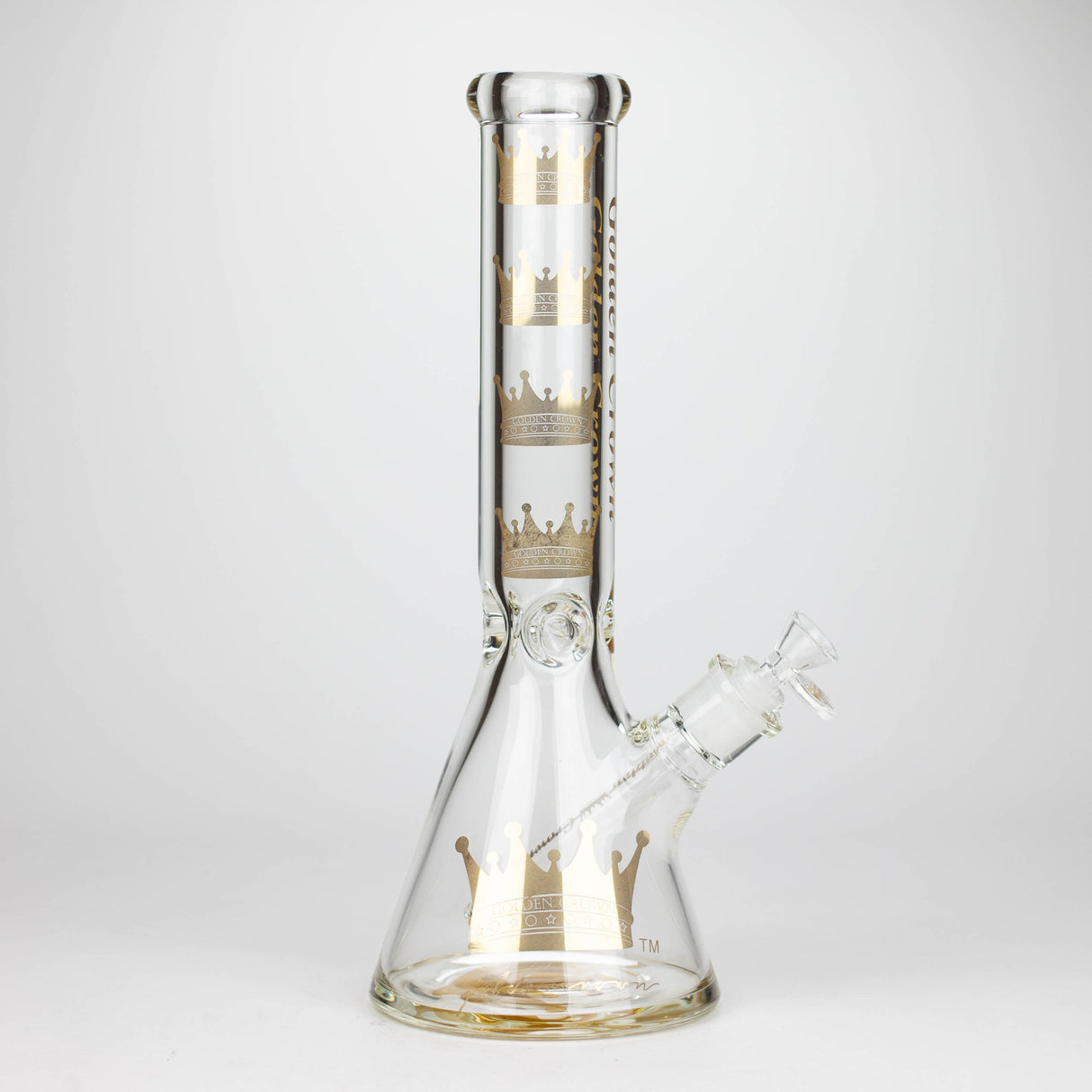Golden Crown™ 14" Signature 9mm Glass Bong with 24K Emblem