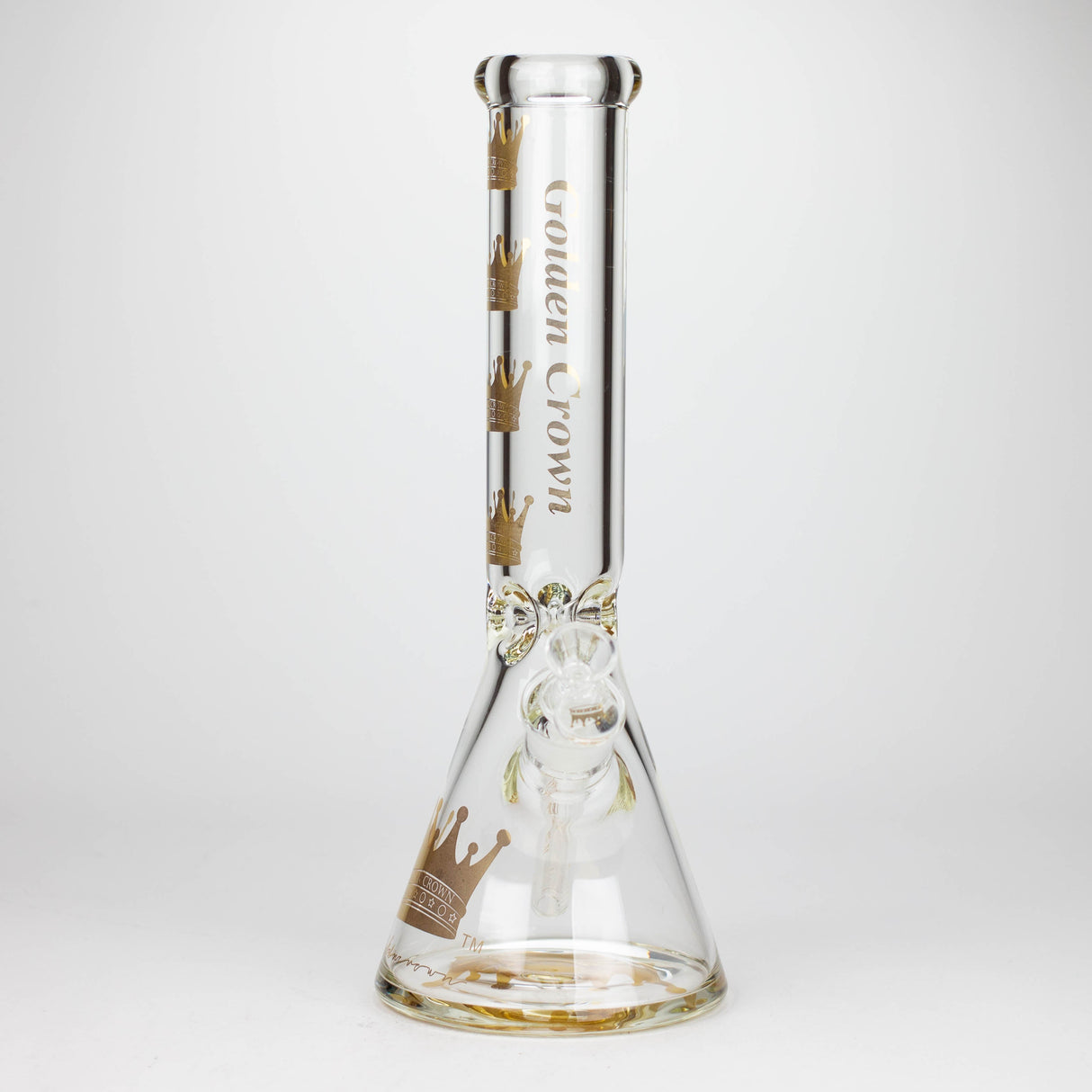 Golden Crown™ 14" Signature 9mm Glass Bong with 24K Emblem