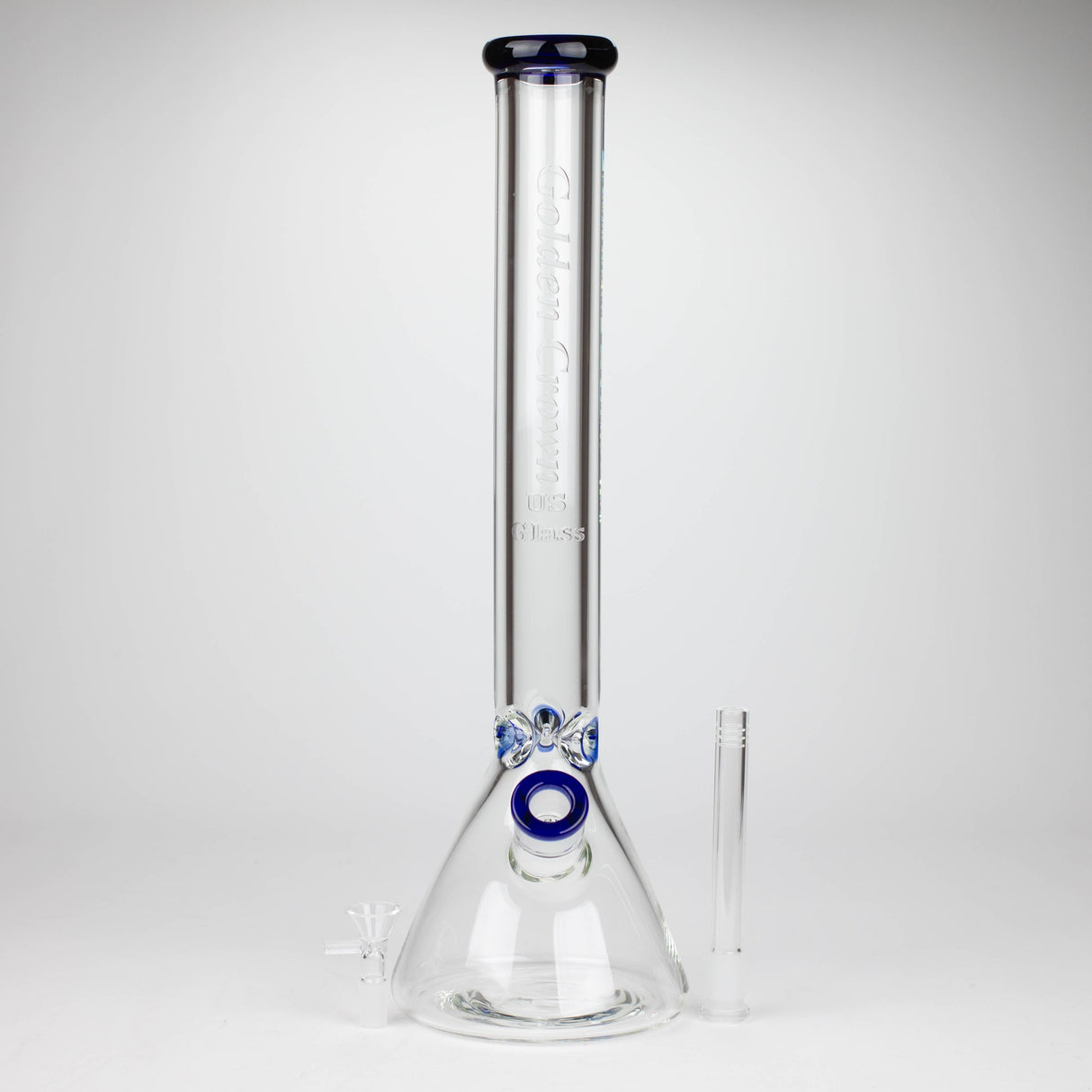 Golden Crown™ 18" Engraved Logo 9mm US Glass Bong