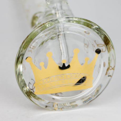 Smoke & Vape Distributor Glass Bong Golden Crown 18" 9 mm 24K Gold Emblem Water Pipe Golden Crown Thick Glass Bong 18" | Canada