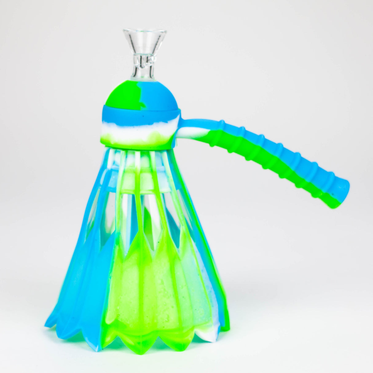 12" Badminton Birdie Silicone Water Pipe with 14mm Bowl