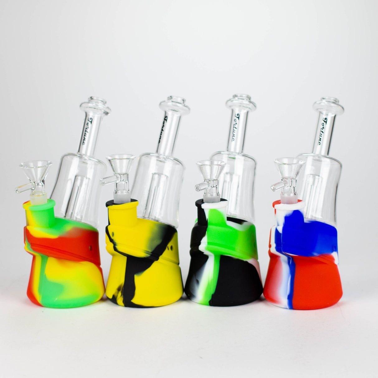 Fortune 6.5" Angled Silicone Mini Bong with Glass Perc
