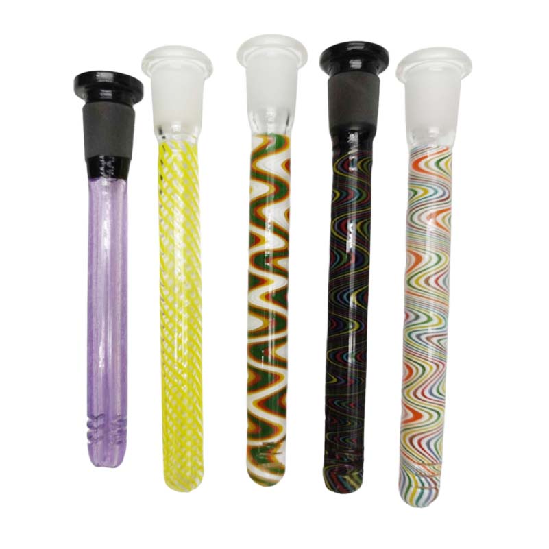 6" Assorted Colour Glass Downstem with 6 Slits