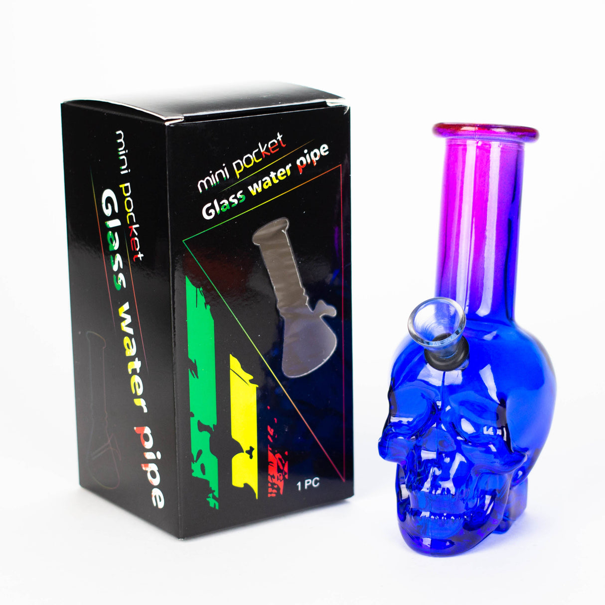 6" Mini Skull Base Glass Bong