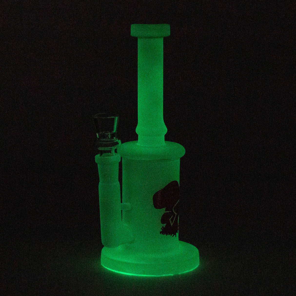 8" Glow-in-the-Dark Mushroom Inline Glass Bong
