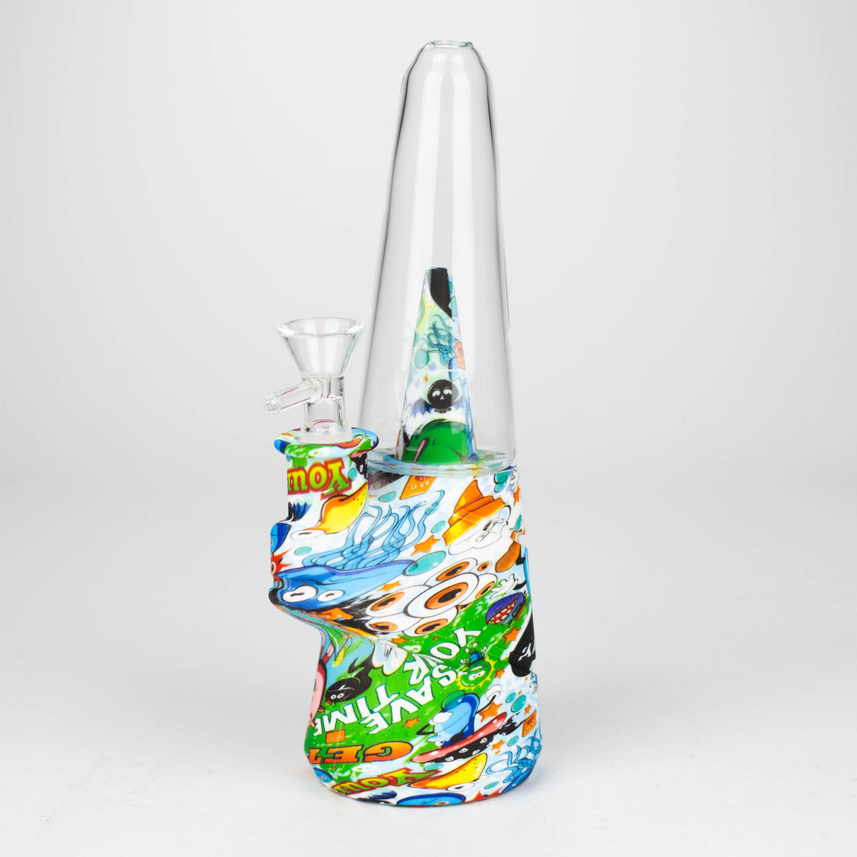 8.5" Patterned Cone Shape Silicone Water Bong