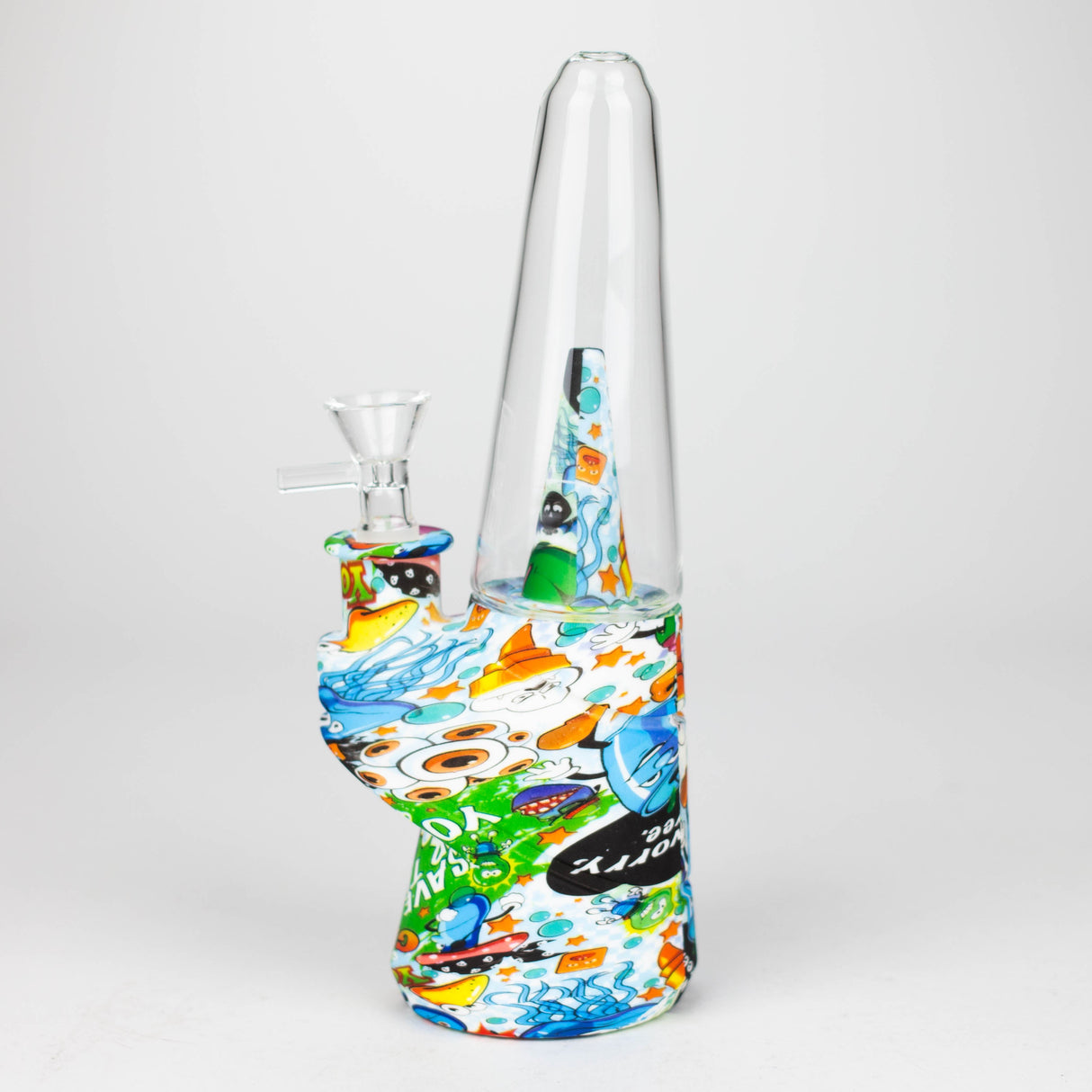 8.5" Patterned Cone Shape Silicone Water Bong