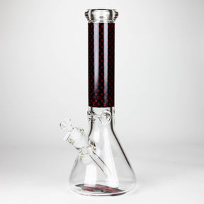 NIBO Distribution Glass Bong 14" Luxury Pattern 9 mm Glass Bong with Ice Catcher 14" Luxury Pattern 9 mm Glass Bong