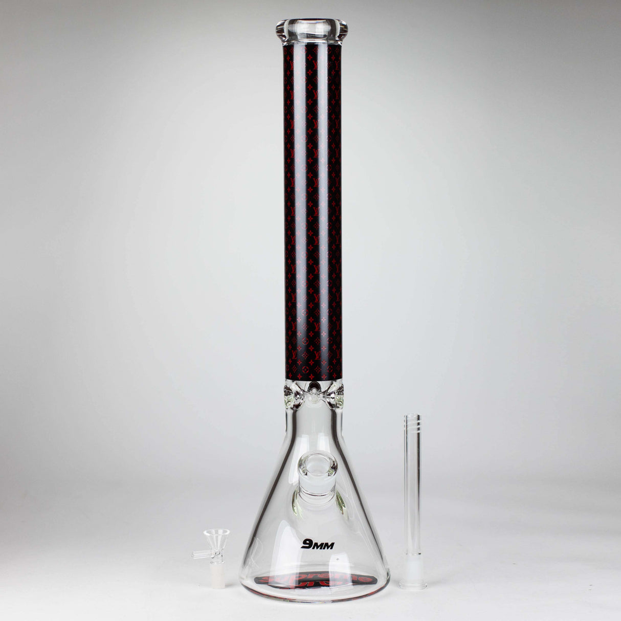 20" Luxury Pattern LV-style 9mm Glass Beaker Bong