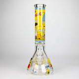 NIBO Distribution Glass Bong 14" Yellow Family Cartoon 9 mm glass bongs [PIP789] 14" Yellow Family Cartoon 9 mm glass bongs [PIP789]