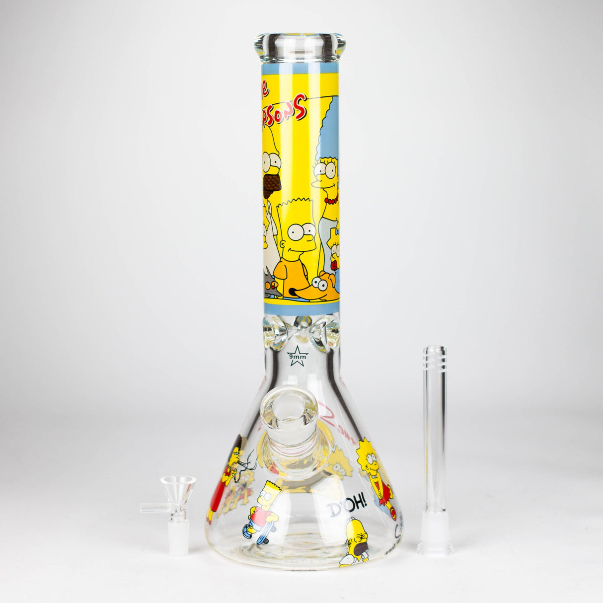 NIBO Distribution Glass Bong 14" Yellow Family Cartoon 9 mm glass bongs [PIP789] 14" Yellow Family Cartoon 9 mm glass bongs [PIP789]