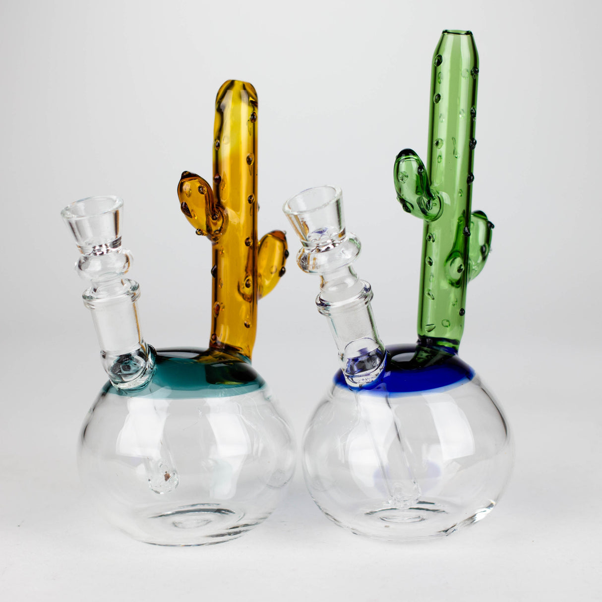 8" Cactus Design Glass Bong