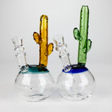 8" Cactus Design Glass Bong