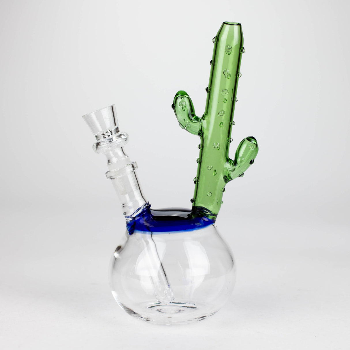 8" Cactus Design Glass Bong