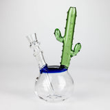 8" Cactus Design Glass Bong