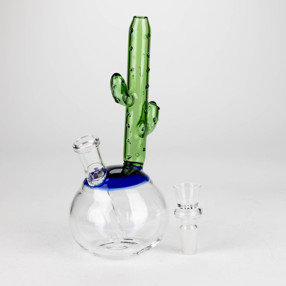 8" Cactus Design Glass Bong