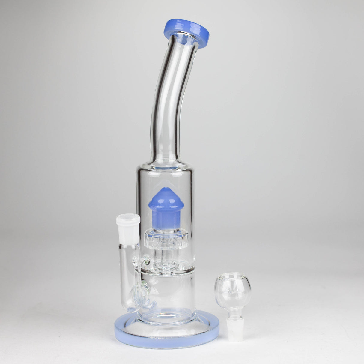 12" Bent Neck Glass Bong with Drum Percolator