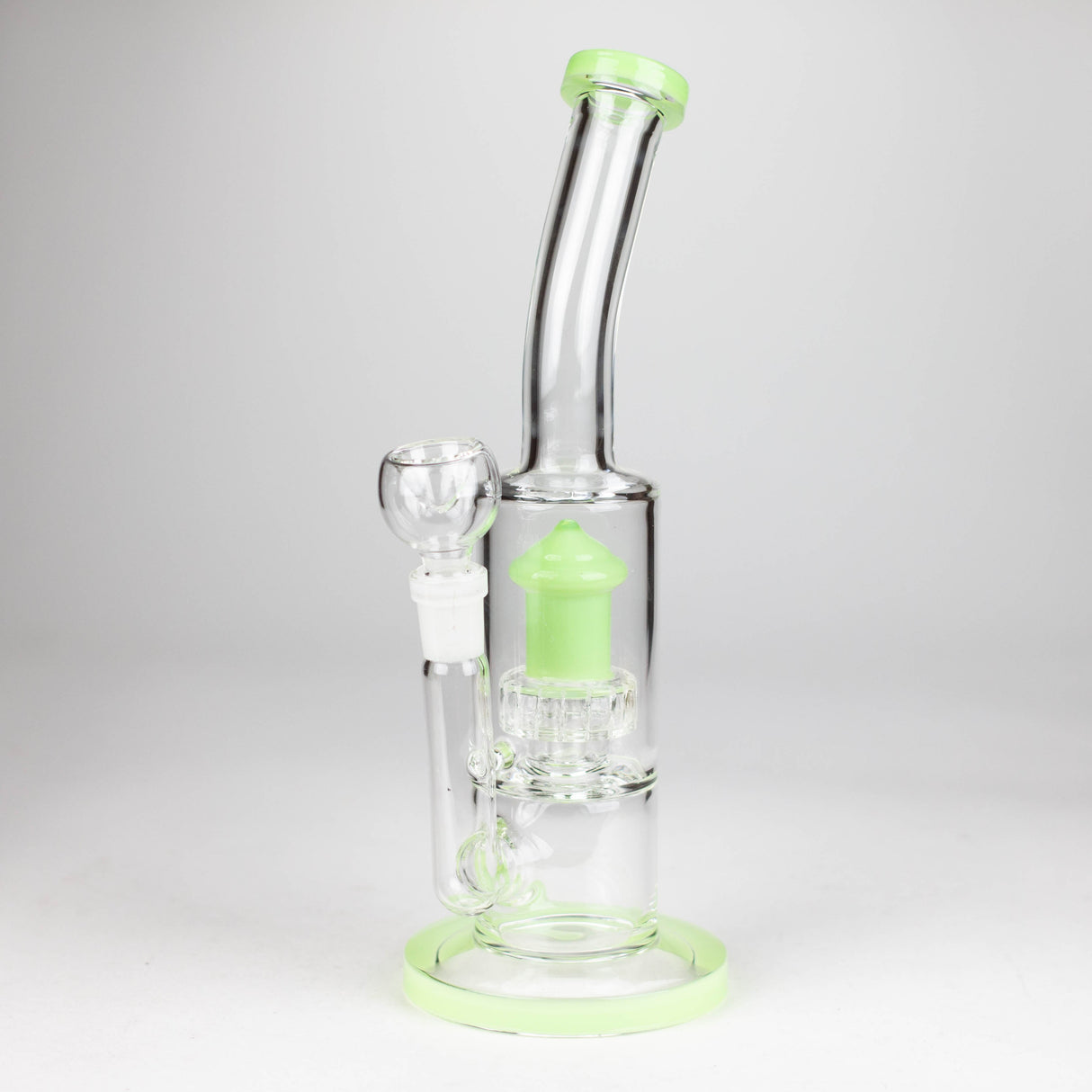 12" Bent Neck Glass Bong with Drum Percolator