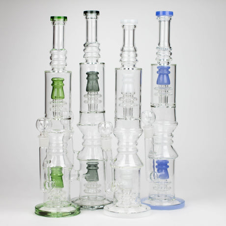 Bongzie Smokes Glass Bong 18" Glass water bong with Percolator and Diffuser 18" Glass water bong with Percolator and Diffuser
