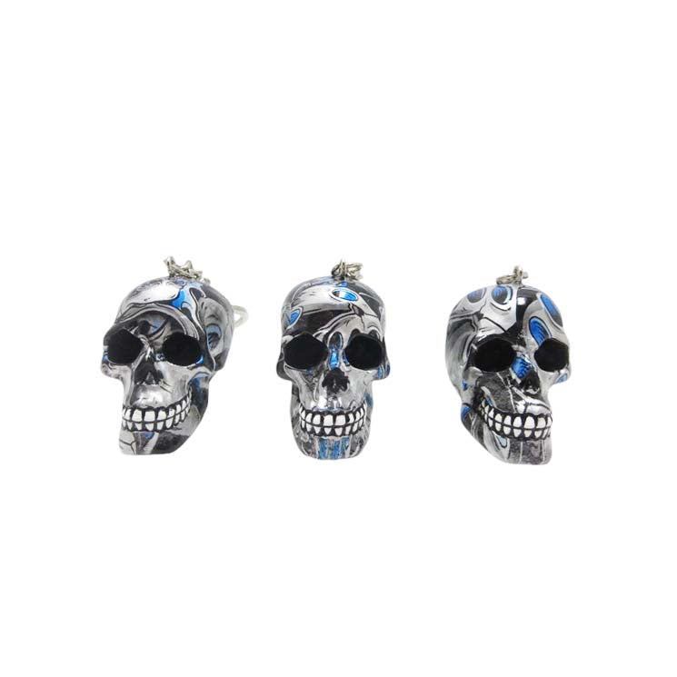 Resin Skull Keychain with Water Transfer Print