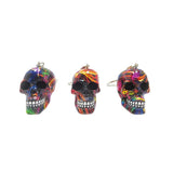 Resin Skull Keychain with Water Transfer Print