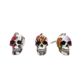 Resin Skull Keychain with Water Transfer Print