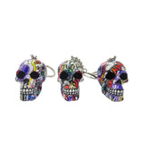Resin Skull Keychain with Water Transfer Print