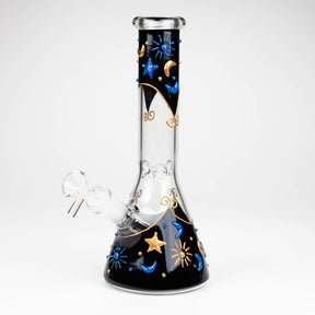 777 Smoke Glass Bong 10-Inch 3D Sky Design Glass Beaker Bong 10" 3D Sky Design Beaker 