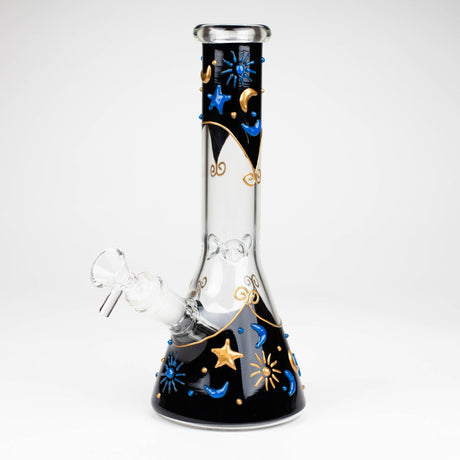 777 Smoke Glass Bong 10-Inch 3D Sky Design Glass Beaker Bong 10" 3D Sky Design Beaker 