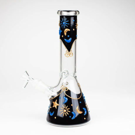 777 Smoke Glass Bong 10-Inch 3D Sky Design Glass Beaker Bong 10" 3D Sky Design Beaker 
