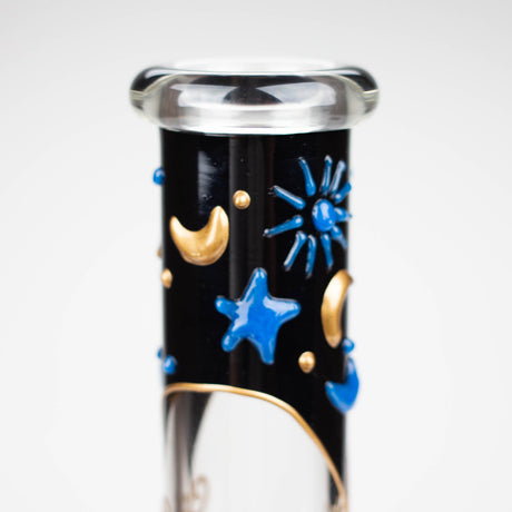 777 Smoke Glass Bong 10-Inch 3D Sky Design Glass Beaker Bong 10" 3D Sky Design Beaker 