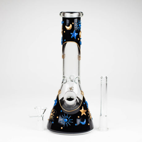 777 Smoke Glass Bong 10-Inch 3D Sky Design Glass Beaker Bong 10" 3D Sky Design Beaker 