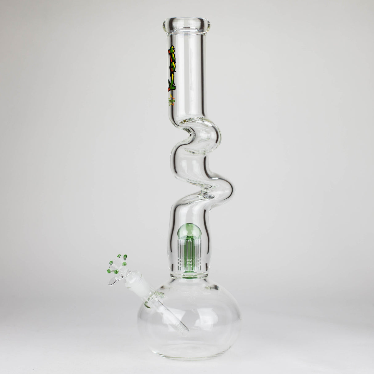 Kush 17" Rasta 420 Percolator Glass Bong