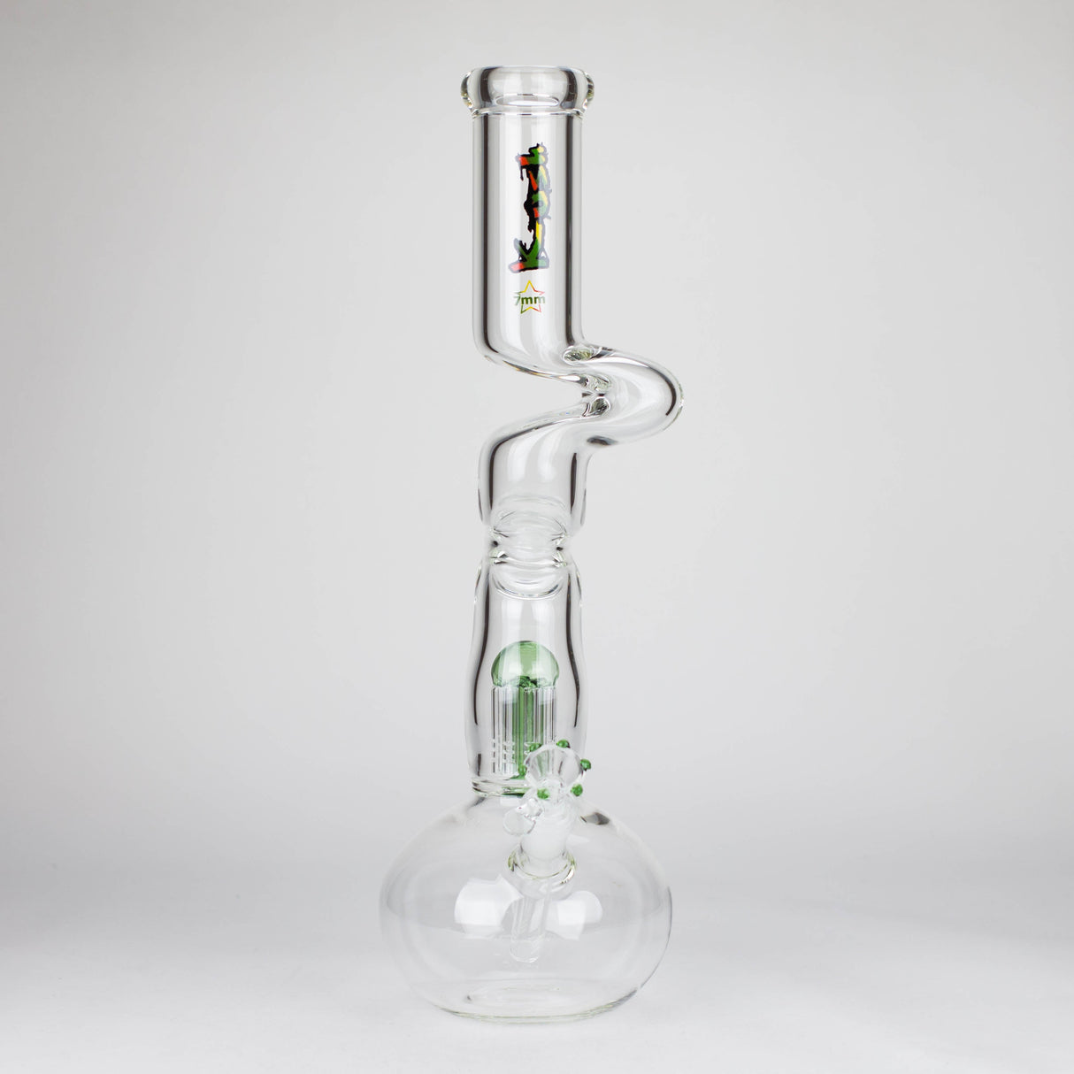 Kush 17" Rasta 420 Percolator Glass Bong