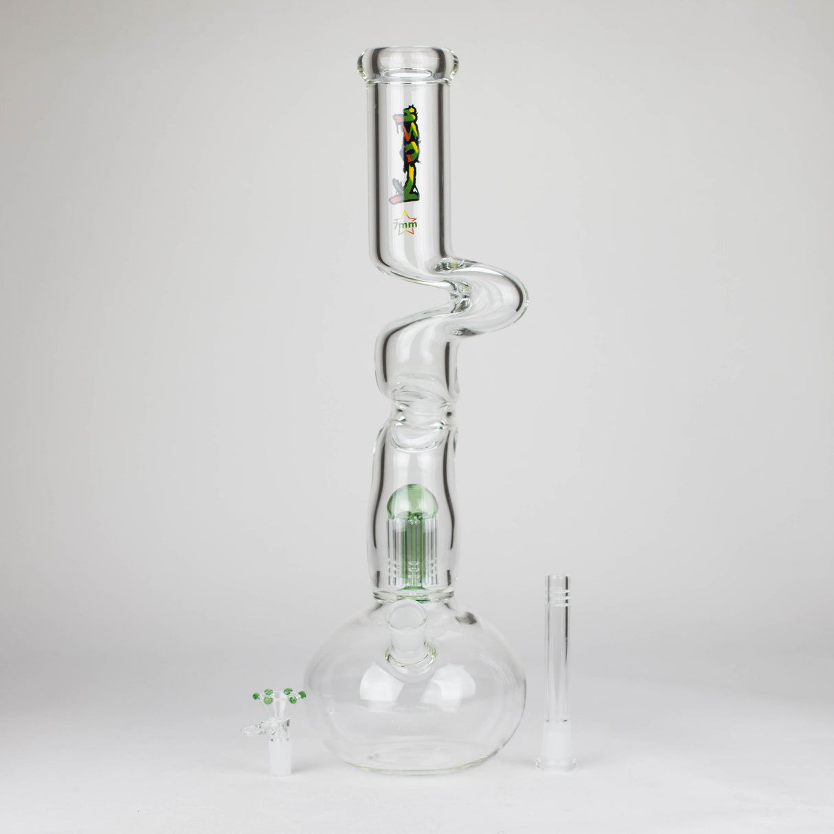 Kush 17" Rasta 420 Percolator Glass Bong