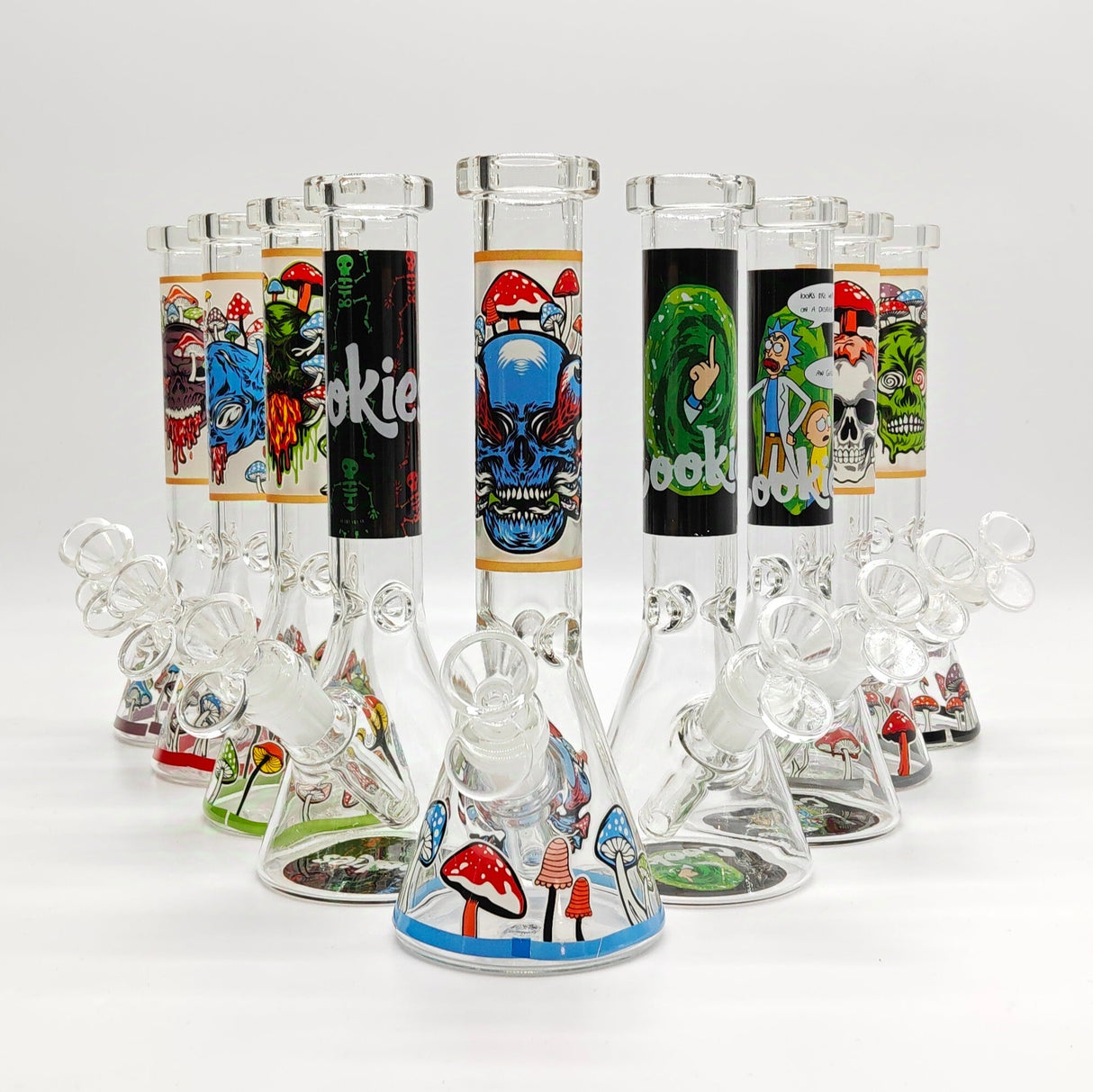 9" Character Design Beaker Bong with Diffused Downstem