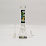 9" Character Design Beaker Bong with Diffused Downstem