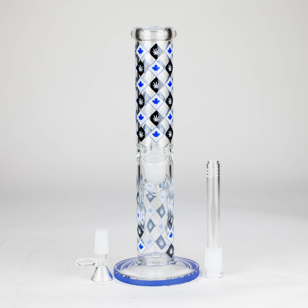 10" Maple Leaf Straight Tube Glass Bong