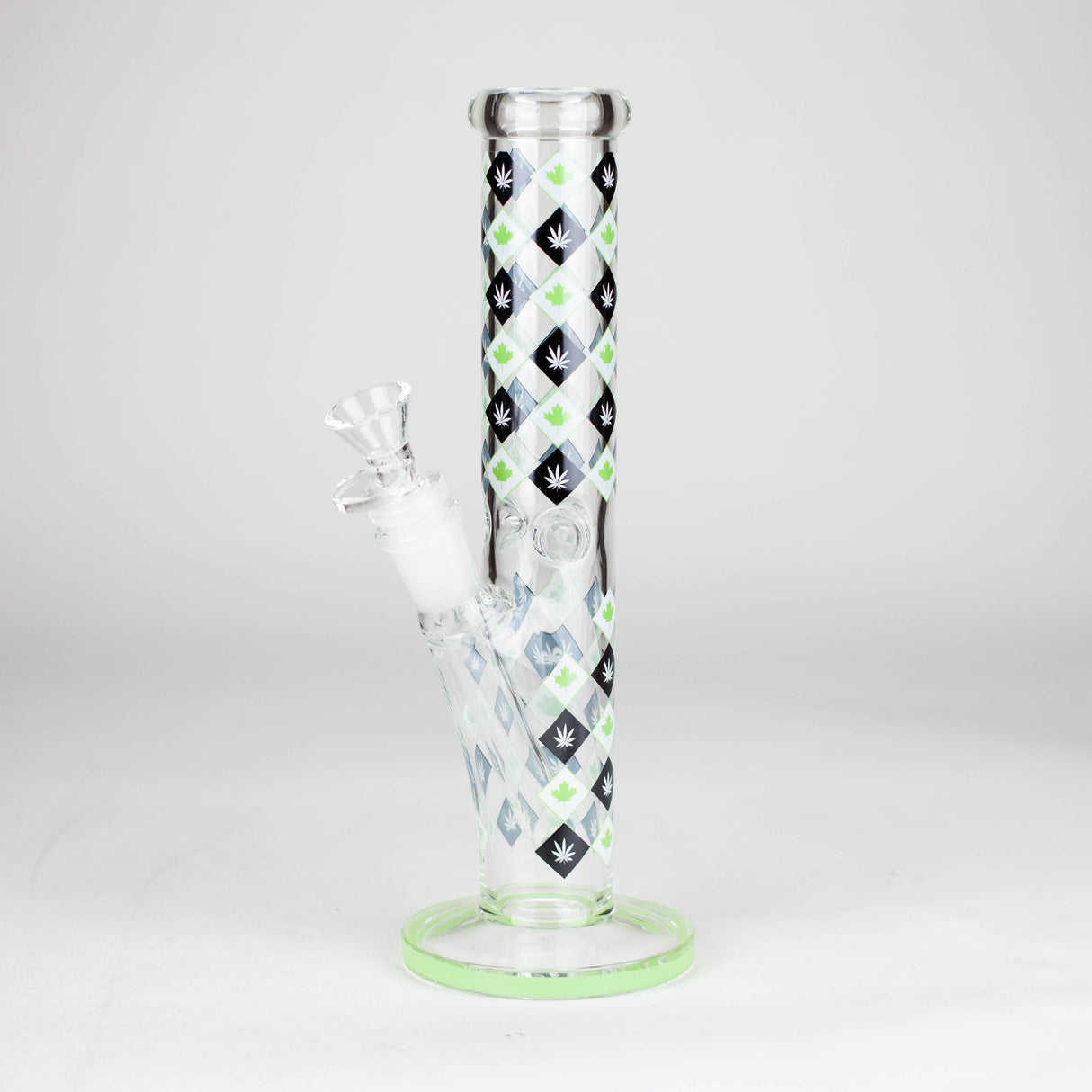 10" Maple Leaf Straight Tube Glass Bong